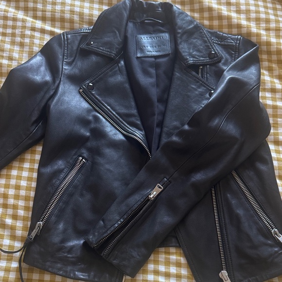 All Saints Jackets & Blazers - All Saints Sleek Black Leather Jacket